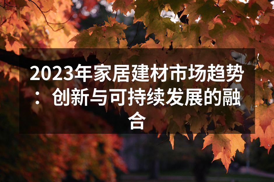 家居建材市场的创新趋势